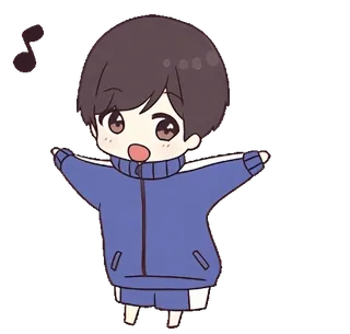 🕺 Chibi, Anime, Hoạt hình, Con trai, Dễ thương, Vui vẻ whatsapp sticker