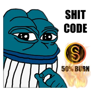 😭 SHIT CODE
50% BURN пепе, мем, код, burn, оскорбительный whatsapp sticker
