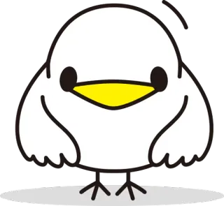 🙇‍♂️ pássaro, fofo, animal, desenho animado, branco, amarelo telegram sticker