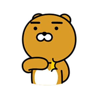 😎 Ryan urso, desenho animado, personagem, fofo, animal, ryan, coreano telegram sticker