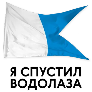 😡 Я СПУСТИЛ ВОДОЛАЗА flag, russian, text, white, blue telegram sticker