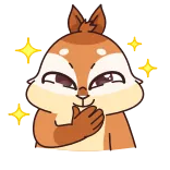 🤩 squirrel, animal, cute, cartoon, sparkles telegram sticker