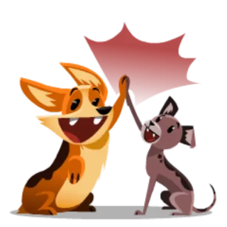 🙏 perro, choca esos cinco, amistad, dibujos animados, lindo, corgi telegram sticker