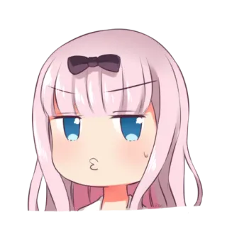 😑 Chika Fujiwara Kaguya-sama: Love Is War Q版, 动漫, 漫画, 可爱, 搞笑, 反应, 藤原千花, 辉夜大小姐想让我告白 telegram sticker