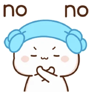 😏 no no no, rechazo, negativa, dibujos animados, lindo telegram sticker