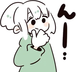 🤔 ん! Anime, Cartone animato, Carino, Kawaii, Personaggio, Saluto whatsapp sticker
