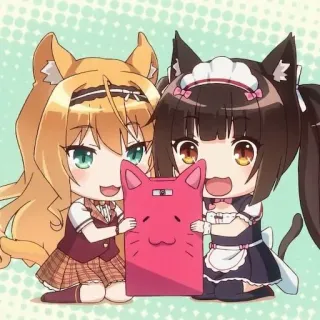 🌟 애니메이션, 치비, 고양이 귀, 메이드, 카와이, 귀여운 telegram sticker