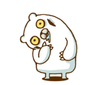 ❓ beruang, kartun, mengantuk, kelelahan, lucu, hewan, karakter, emoji telegram sticker