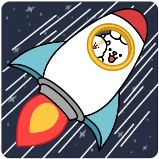 👍 rocket, dog, space, cartoon, sticker, astronaut telegram sticker