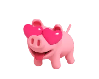 😍 varken, liefde, hartjes ogen, schattig, dier, cartoon whatsapp sticker