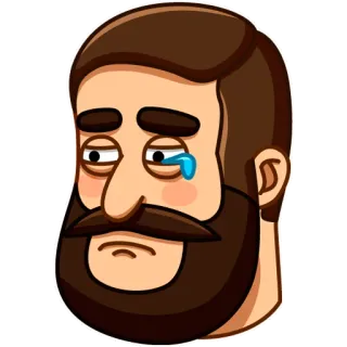 😢 homme, barbe, pleurer, triste, émotions, larmes, portrait telegram sticker