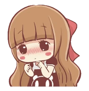😳 anime, chibi, girl, cute, kawaii, blush telegram sticker