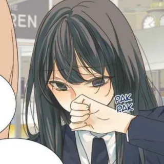 ⛲ PAK PAK llorando, anime, manga, chica, triste, emocional telegram sticker