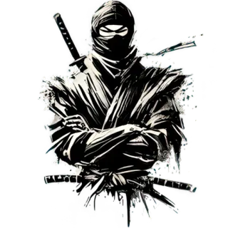 😒 Ninja, Guerrero, Katana, Espada, Luchador, Artes marciales, Asesino, Sigilo whatsapp sticker