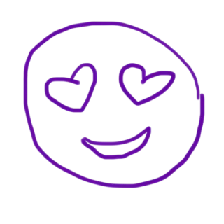 😍 emoji, amor, olhos de coração, sorrindo, roxo, desenho animado, rosto whatsapp sticker