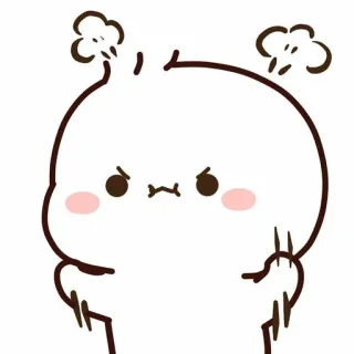 💛 zangado, fofo, dedo do meio, ofensivo, desenho animado, expressão, gesto telegram sticker