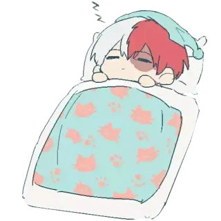 🛌 Shoto Todoroki My Hero Academia Anime, Kartun, Tidur, Lucu, Chibi, Shoto, Todoroki, My Hero Academia whatsapp sticker