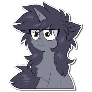 😐 ポニー, 漫画, 動物, ステッカー, 馬, 擬人化, 哺乳類 telegram sticker