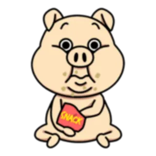 🍗 SNACK schwein, cartoon, snack, essen, süß, tier, lustig telegram sticker
