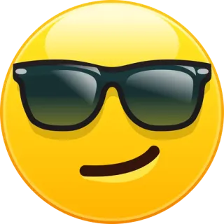 😎 Emoji, Óculos de sol, Sorriso, Legal, Amarelo telegram sticker