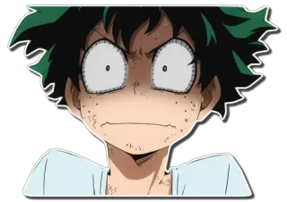 😰 Izuku Midoriya My Hero Academia アニメ, 僕のヒーローアカデミア, デク, 緑谷出久, 衝撃, びっくり telegram sticker