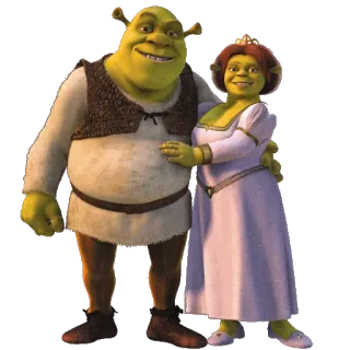 💑 Shrek ogro, desenho animado, princesa, Fiona, animação, casal whatsapp sticker