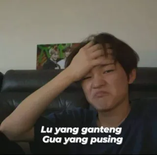😱 Lu yang ganteng
Gua yang pusing expression, agacement, frustration, confusion telegram sticker