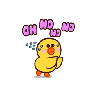 😨 OH NO NO anatra, carino, cartone animato, oh no, panico, divertente, emozionale whatsapp sticker