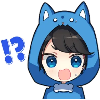 🤨 !! Animé, Surpris, Exclamation, Dessin animé, Mignon, Choqué telegram sticker