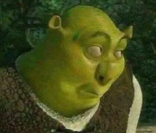 🤭 Shrek Shrek, ogre, Dreamworks, film, dessin animé, drôle, mème telegram sticker