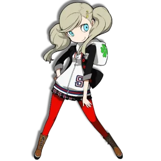 😘 Ann Takamaki Persona 5 Anime, Videogame, Meisje, Rood, Blond telegram sticker