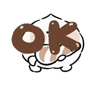 👌 OK ok, aprovação, bonito, desenho animado, adorável, emoji telegram sticker