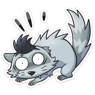 😳 gato, animal, pegatina, dibujo animado, divertido, asustado telegram sticker