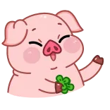 🙌 cochon, animal, mignon, dessin animé, joyeux, nourriture telegram sticker