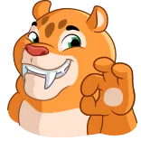 ๐ tiger, ok, approval, animal, cartoon telegram sticker