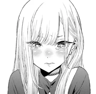 😢 anime girl, manga, cartoon, sad, blush, emotional telegram sticker