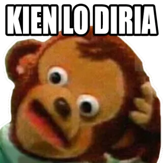 ☹ KIEN LO DIRIA meme, monkey, funny, spanish, expression, puppet telegram sticker