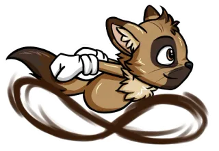 🔵 Cartone animato, Animale, Carino, Volante, Loop, Personaggio whatsapp sticker