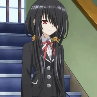 🍷 Kurumi Tokisaki Date A Live anime, character, manga, kurumi tokisaki, date a live, school uniform telegram sticker