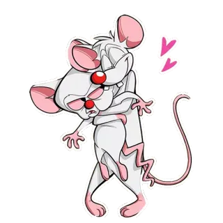 😍 cartoon, muis, liefde, harten, knuffel telegram sticker