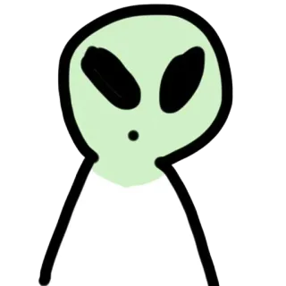 👽 외계인, 우주인, 우주, 웃긴, 귀여운, 단순한, 만화 telegram sticker