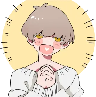 😍 Anime, Dibujos animados, Emocionado, Feliz, Lindo, Persona whatsapp sticker
