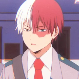 🌷 Shoto Todoroki My Hero Academia Anime, Manga, Shonen, Api, Es, Quirk, Pahlawan, Pelajar telegram sticker
