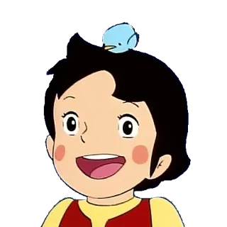 😁 Heidi Cartone animato, Bambino, Ragazza, Carino, Felice, Anime telegram sticker