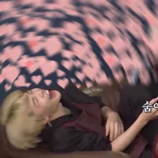 😂 숨 person, laughing, happy, lying down, hearts telegram sticker