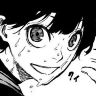 😃 anime, manga, sweat, face, close-up, smile whatsapp sticker