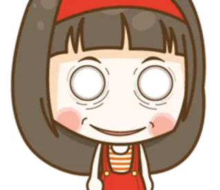 👽 dessin animé, fille, mignon, autocollant, yeux, personnage telegram sticker
