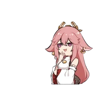 🌟 Yae Miko Genshin Impact Anime, Video game, Karakter, Genshin Impact, Yae Miko, Stiker telegram sticker