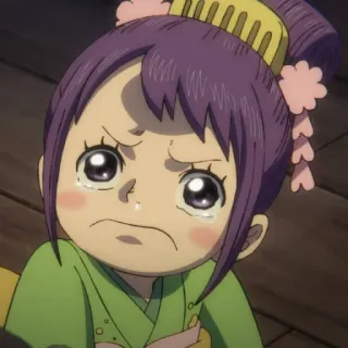 🍡 Kozuki Hiyori One Piece Аниме, Ребёнок, Грустный, Плачущий, Кодзуки Хиёри, One Piece telegram sticker