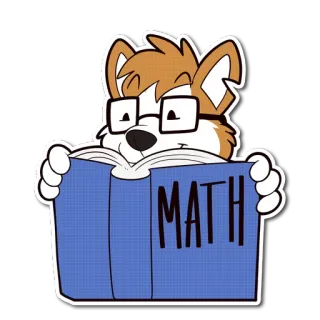 📘 MATH matemáticas, libro, gafas, lectura, perro de dibujos animados telegram sticker